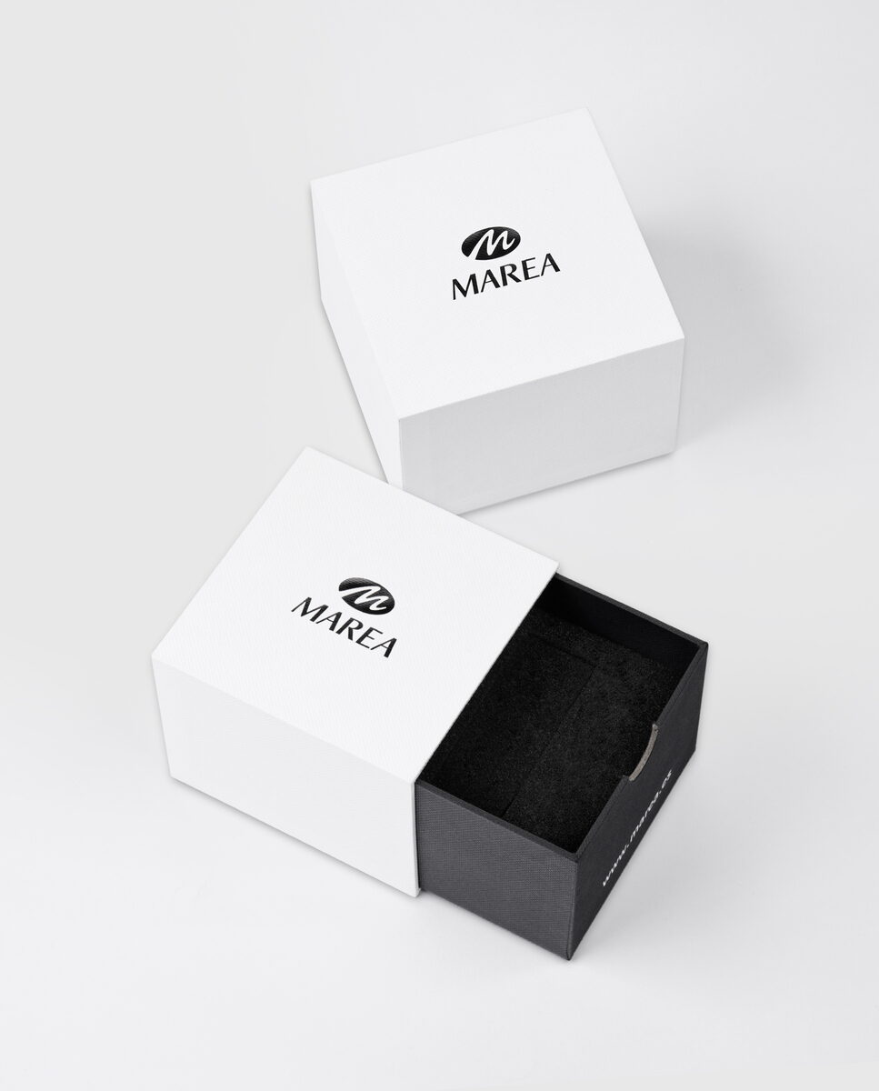 Estuche oficial de Marea con packaging de la marca