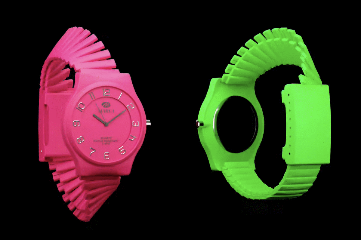 Relojes Marea Nineteen Elastic en rosa y verde